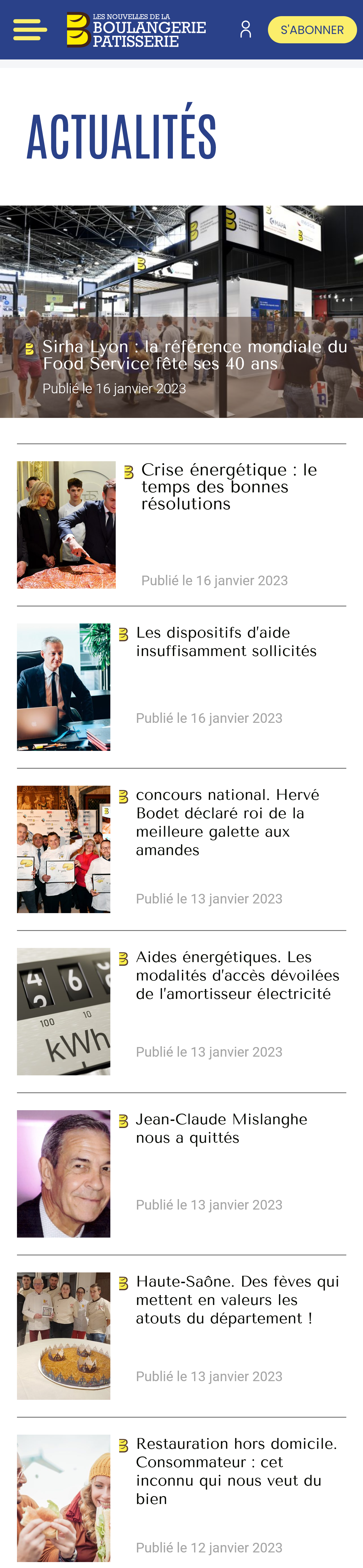Version mobile responsive site ecommerce wordpress Les Nouvelles de la Boulangerie Pâtisserie
