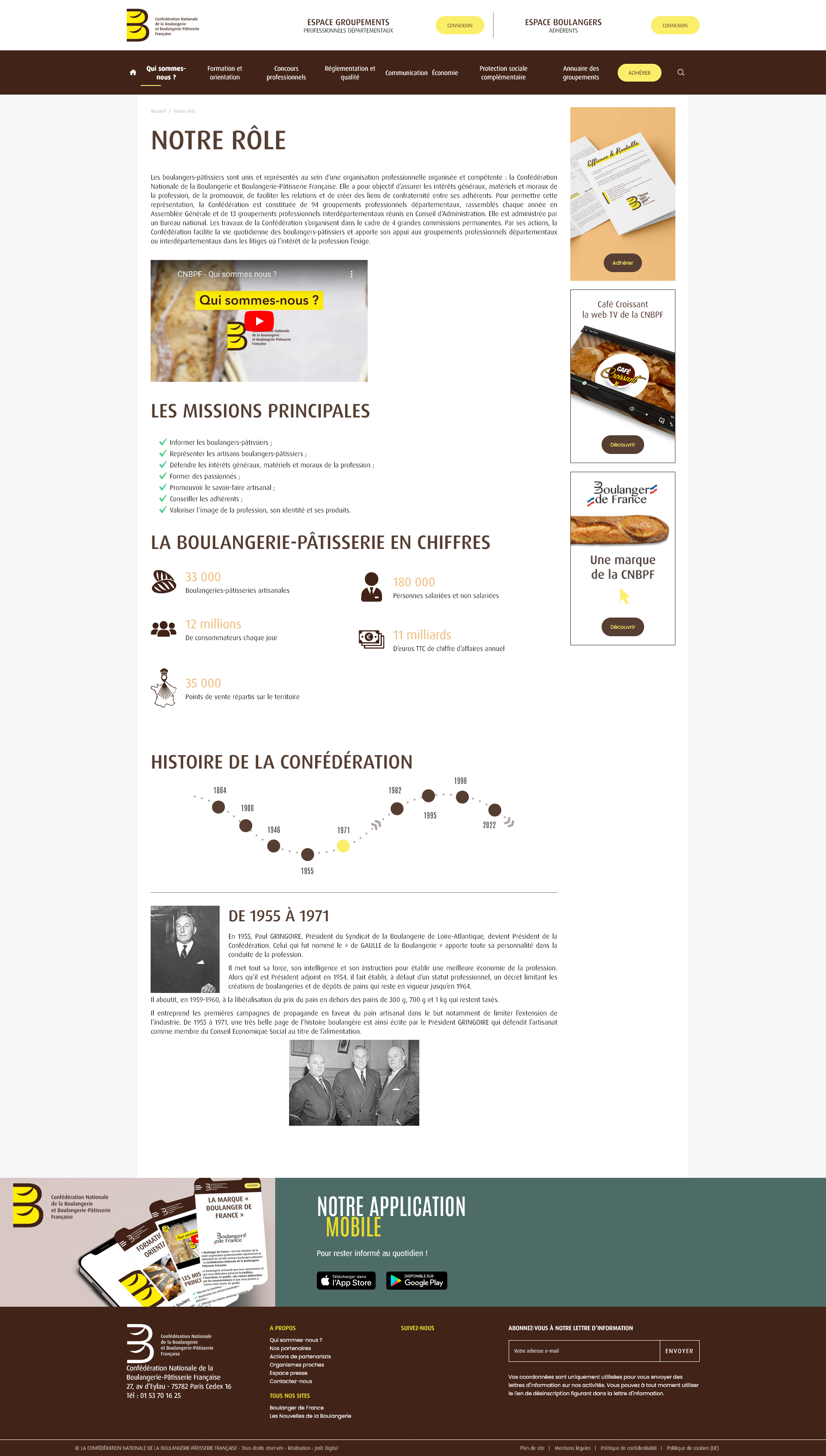 Page de contenu la de Confédération Nationale de la Boulangerie-Pâtisserie Française
