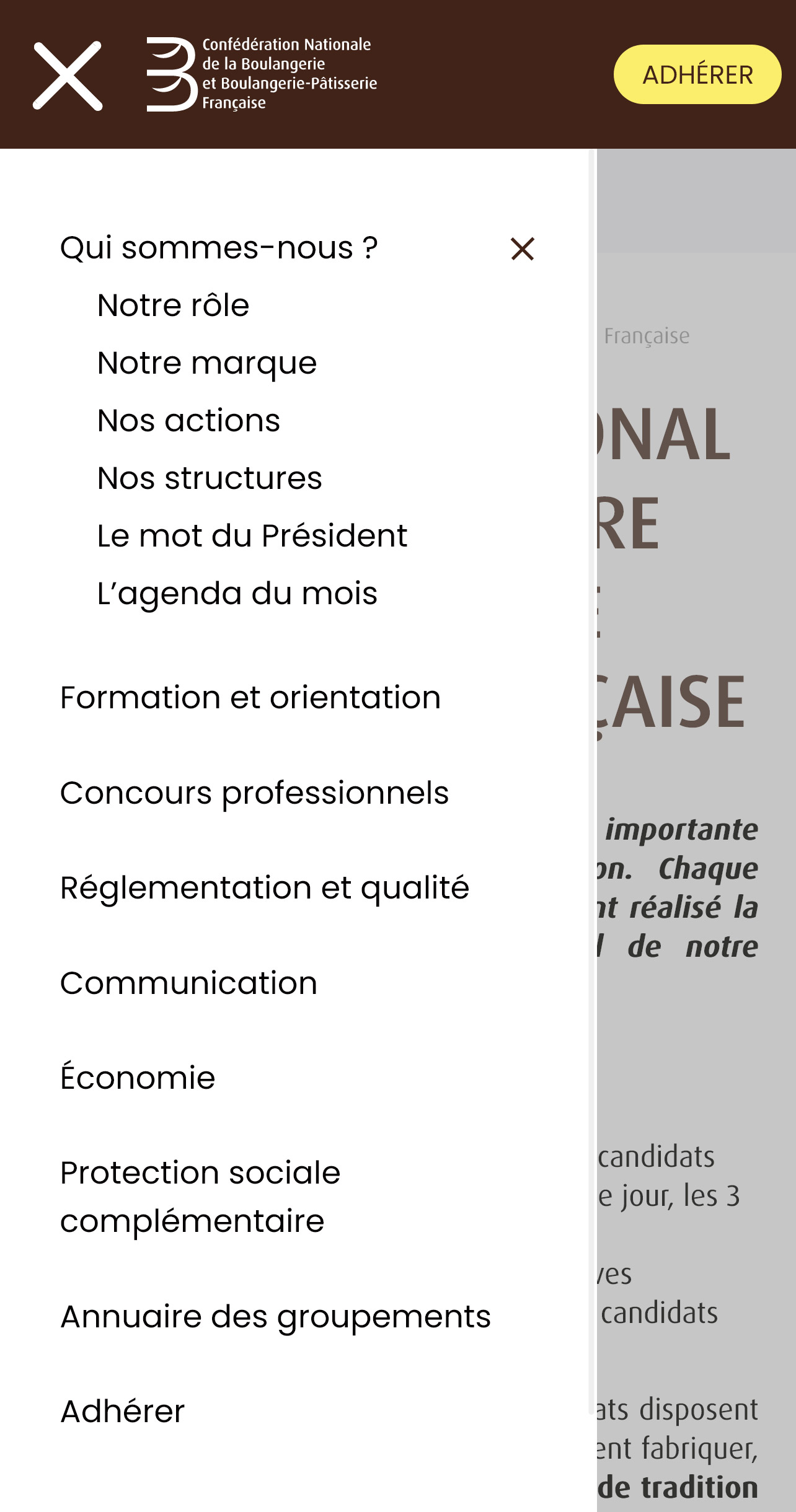 Version mobile de contenu la de Confédération Nationale de la Boulangerie-Pâtisserie Française